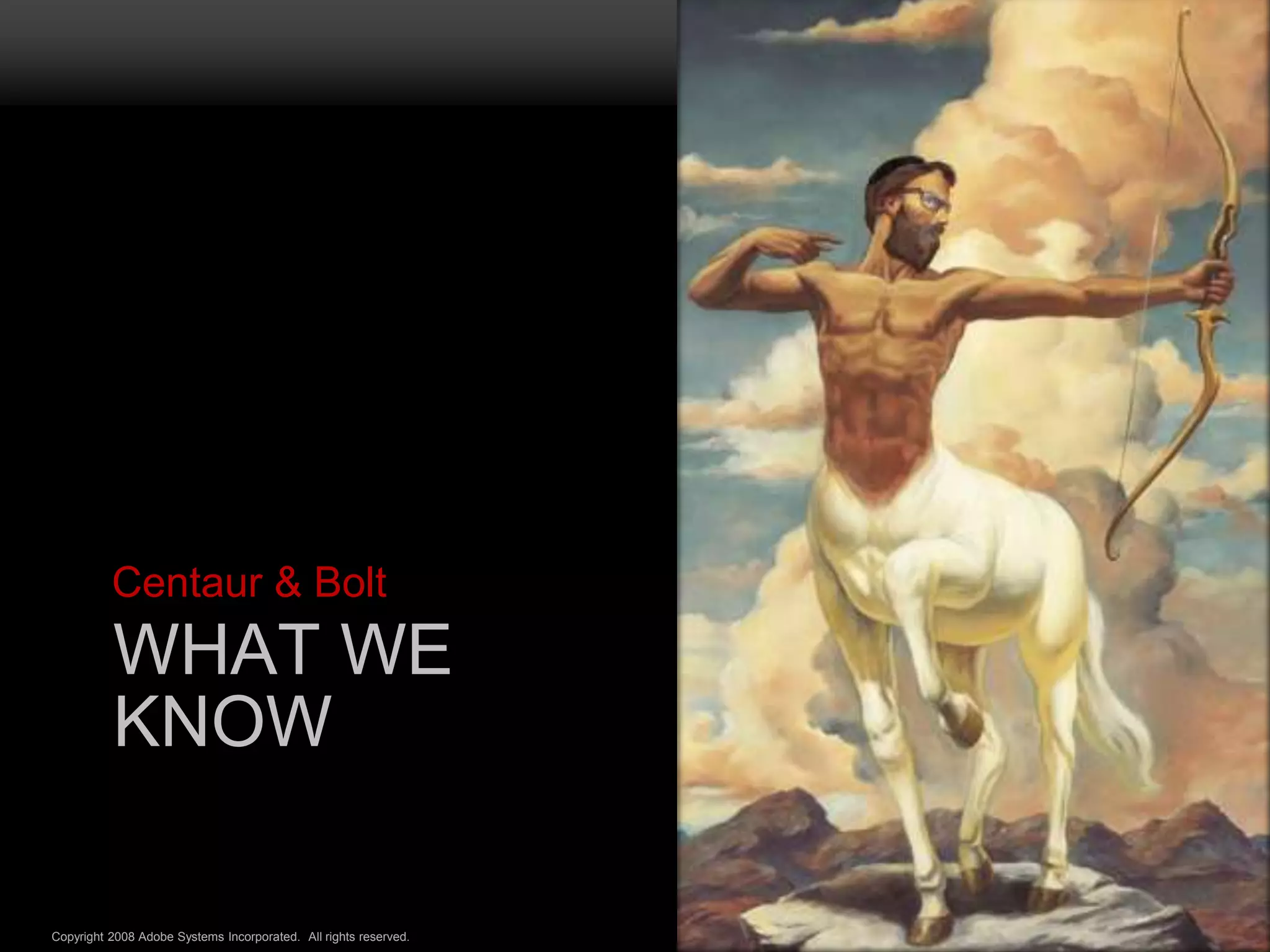 Encourage ColdFusion expansion in existing organizations"...ColdFusion can provide unique value that is not fully addressed by any competing alternative technology. Most notably, ColdFusion is unmatched by any competitor for ease of use and technical capabilities. When we combine this with cross-platform deployment, and significant integration into both Java and .NET, ColdFusion stands out as a compelling solution for many IT challenges." 