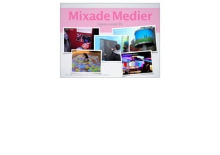 MixadeDigitala medier IRL
Twitter: @michaelaschmied Tumblr: michaelaschmied.tumblr.com/
Medier
RFID / NFC
Touchscreen
Digital signage
Interactive surfaces
Augmented Reality
 