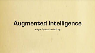 Augmented Intelligence
Insight  Decision-Making
 