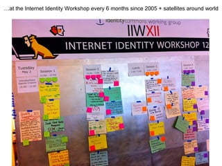 …at the Internet Identity Workshop every 6 months since 2005 + satellites around world
 
