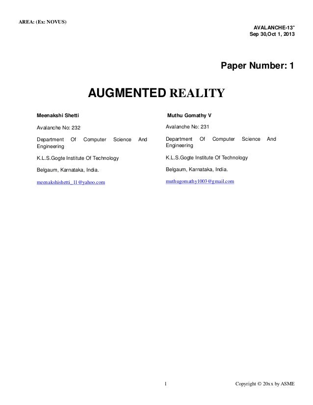 Augmented Reality Report Pdf