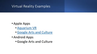Augmented reality and virtual reality in the library Webinar