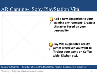 AR Gaming- Sony PlayStation Vita
                                                      Add a new dimension to your
       ...