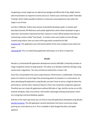 Augmented Reality Development Tools Pdf Augmented Reality Development Tools Pdf
