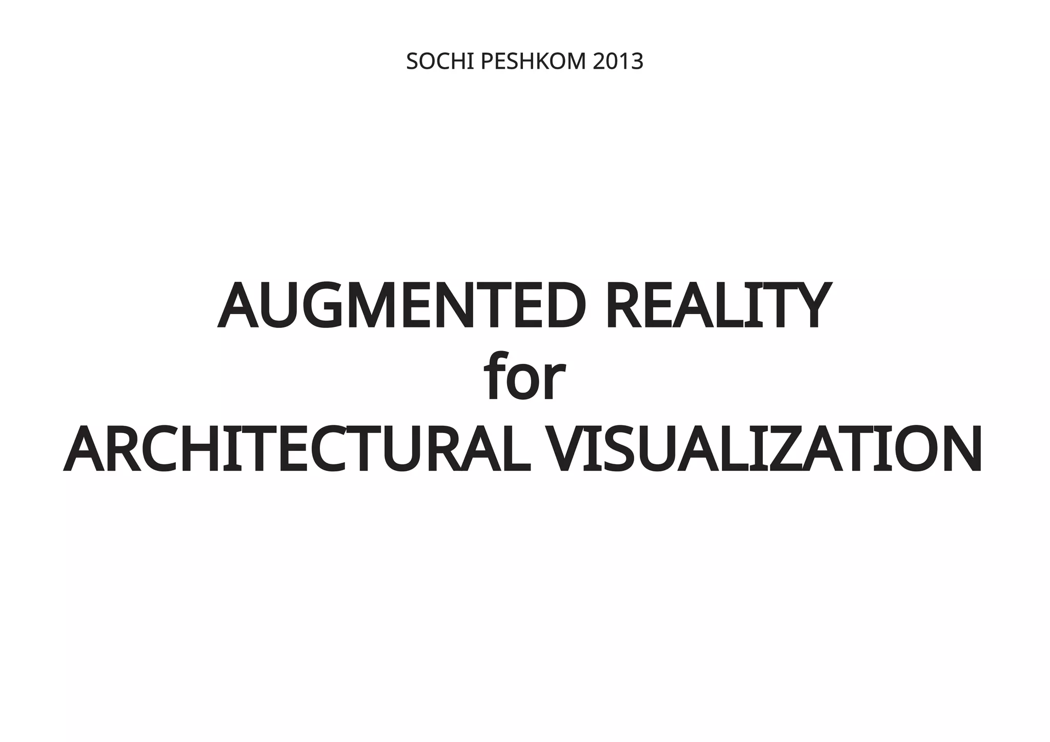 Augmented reality for architectural visualisation | PPT