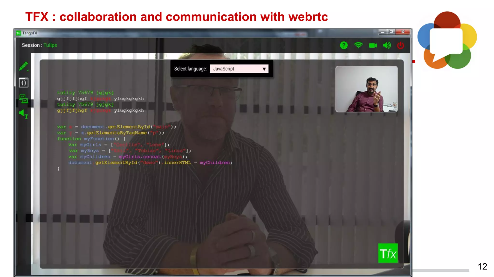 TFX : collaboration and communication with webrtc
12
 