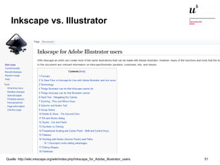 Augmented Reality, Smart Cities – Quo Vadis, Digitalisierung24. November 2016 51
Inkscape vs. Illustrator
Quelle: http://wiki.inkscape.org/wiki/index.php/Inkscape_for_Adobe_Illustrator_users
 