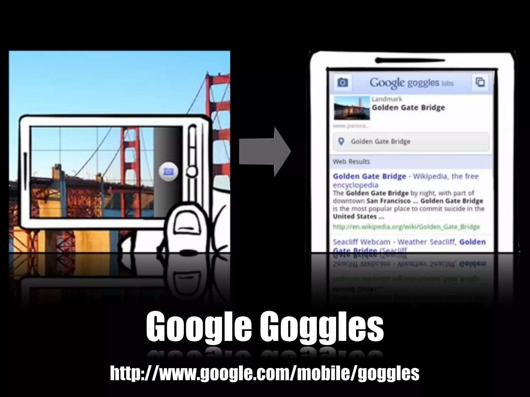 Google Goggles
http://www.google.com/mobile/goggles
 