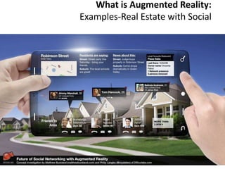 What is Augmented Reality:
Examples-Real Estate with Social
 