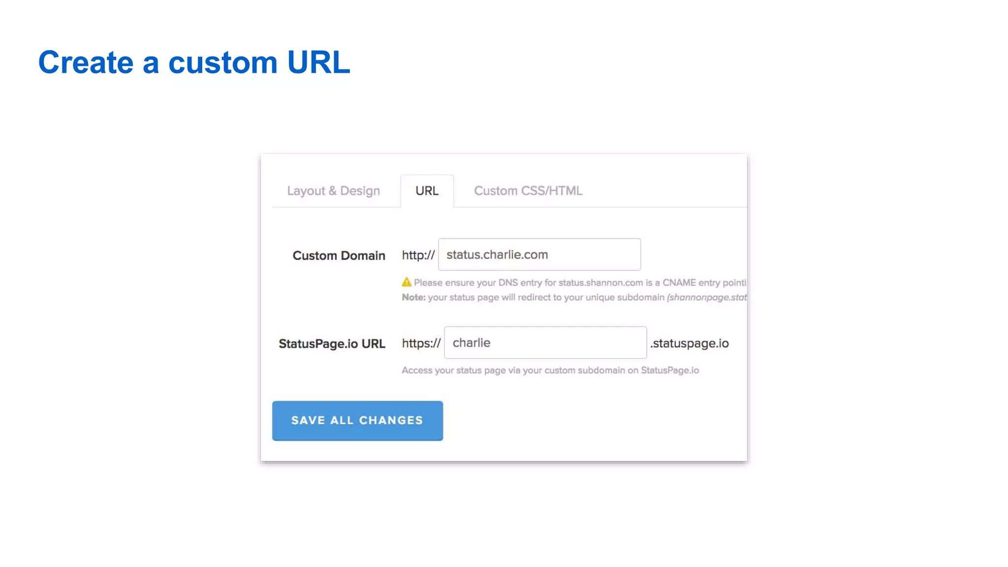 Create a custom URL
 