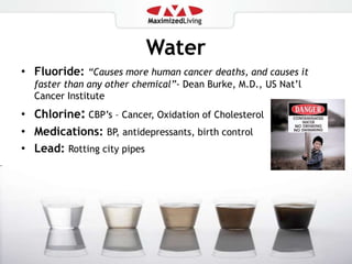 PlasticsOur bodies take in 210 mcg/day of a cancer-causing and hormone-disrupting chemicals called PTHALATES … found in every soft and flexible plastic we use!