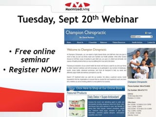 WaterFluoride: “Causes more human cancer deaths, and causes it faster than any other chemical”- Dean Burke, M.D., US Nat’l Cancer InstituteChlorine:CBP’s – Cancer, Oxidation of CholesterolMedications: BP, antidepressants, birth controlLead: Rotting city pipes