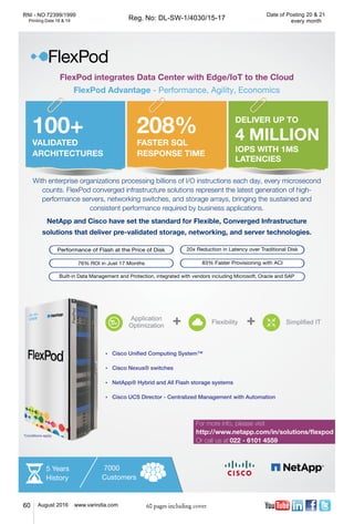 60 August 2016 www.varindia.com 60 pages including cover
RNI - NO 72399/1999
Reg. No: DL-SW-1/4030/15-17Printing Date 18 & 19
Date of Posting 20 & 21
every month
 