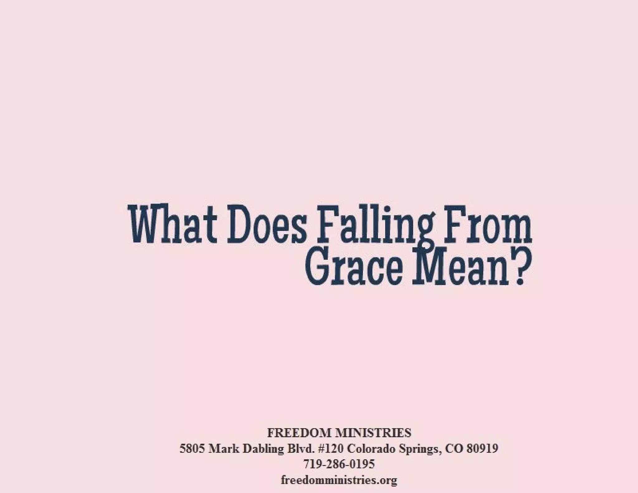 What Does Falling From Grace Mean?