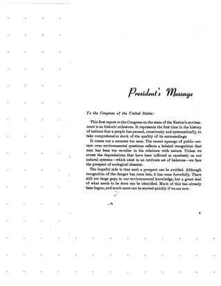 August 1970 Environmental Quality The First Annual Report Of