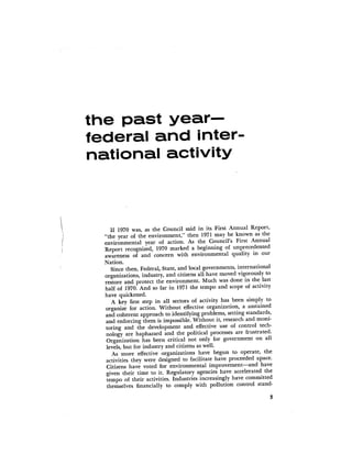 August 1971 The First Annual Report Of The Council On Environmental Quality