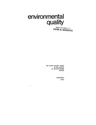 August 1973 The Third Annual Report Of The Council On Environmental Quality