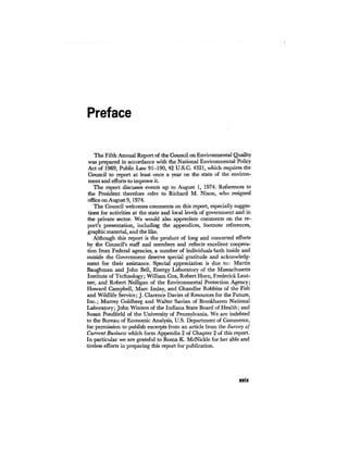 August 1974 The Fifth Annual Report Of The Council On Environmental Quality