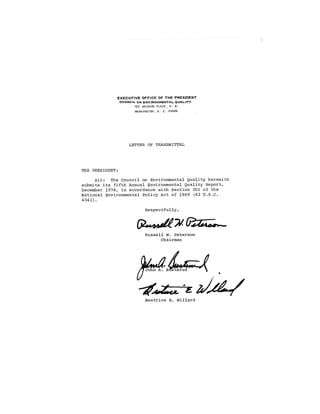 August 1974 The Fifth Annual Report Of The Council On Environmental Quality