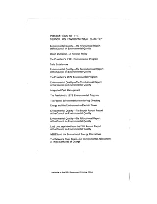August 1975 The Sixth Anual Report Of The Council On Environmental Quality
