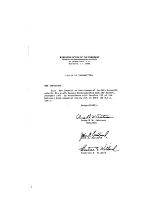 August 1975 The Sixth Anual Report Of The Council On Environmental Quality