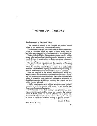 August 1976 The Seventh Annual Report Of The Council On Environmental Quality