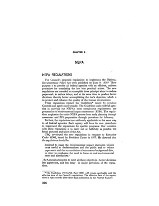 August 1978 The Ninth Annual Report Of The Council On Environmental Quality