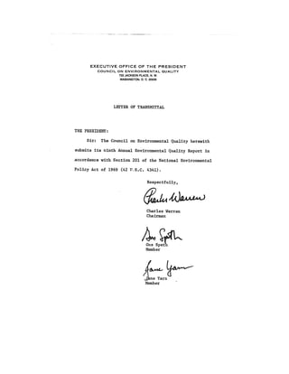 August 1978 The Ninth Annual Report Of The Council On Environmental Quality