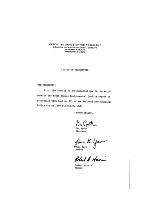 August 1979 The Tenth Annual Report Of The Council On Environmental Quality