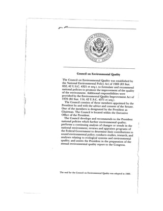 August 1983 The Fourteenth Anual Report Of The Council On Environmental Quality