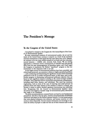 August 1984 The Fifteenth Annual Report Of The Council On Environmental Quality