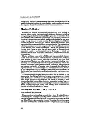 August 1985 The Sixteenth Annual Report Of The Council On Envirnomental Quality