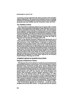 August 1985 The Sixteenth Annual Report Of The Council On Envirnomental Quality
