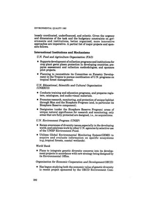 August 1985 The Sixteenth Annual Report Of The Council On Envirnomental Quality
