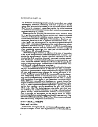 August 1985 The Sixteenth Annual Report Of The Council On Envirnomental Quality
