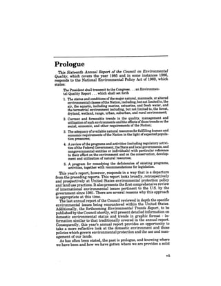 August 1985 The Sixteenth Annual Report Of The Council On Envirnomental Quality