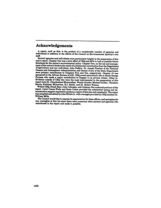 August 1985 The Sixteenth Annual Report Of The Council On Envirnomental Quality