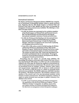 August 1986 The Seventeenth Annual Report Of The Council On Environmental Quality