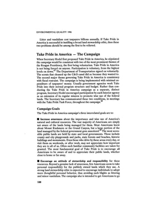 August 1986 The Seventeenth Annual Report Of The Council On Environmental Quality