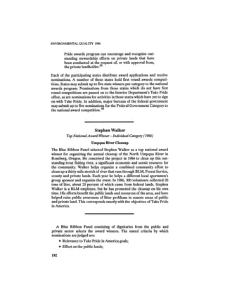 August 1986 The Seventeenth Annual Report Of The Council On Environmental Quality