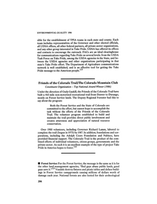 August 1986 The Seventeenth Annual Report Of The Council On Environmental Quality