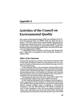 August 1986 The Seventeenth Annual Report Of The Council On Environmental Quality