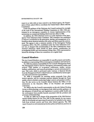 August 1986 The Seventeenth Annual Report Of The Council On Environmental Quality