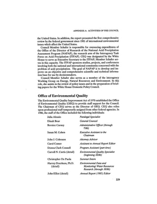 August 1986 The Seventeenth Annual Report Of The Council On Environmental Quality