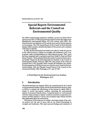 August 1986 The Seventeenth Annual Report Of The Council On Environmental Quality