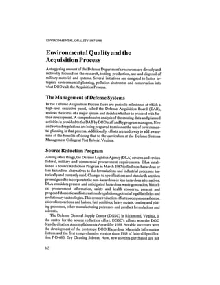 August 1987 1988 The Eighteenth Annual Report Of The Council on Environmental Quality