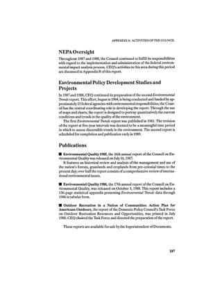 August 1987 1988 The Eighteenth Annual Report Of The Council on Environmental Quality