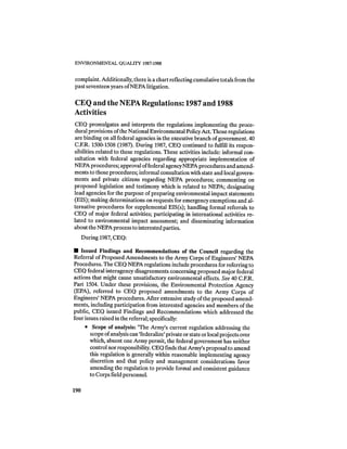 August 1987 1988 The Eighteenth Annual Report Of The Council on Environmental Quality