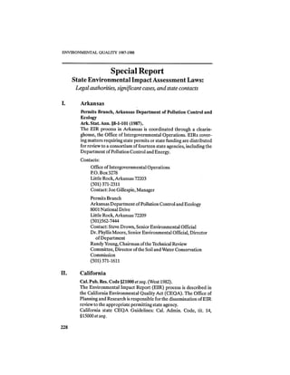 August 1987 1988 The Eighteenth Annual Report Of The Council on Environmental Quality