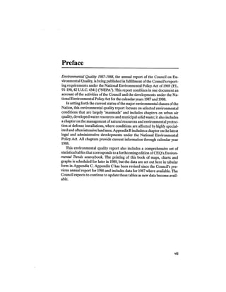 August 1987 1988 The Eighteenth Annual Report Of The Council on Environmental Quality